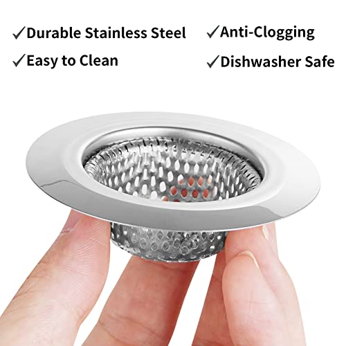Ohtomber 2PCS Stainless Steel Bathtub Drain Strainer Cover - 2.79 inch Shower Hair Drain Catcher, Sink Strainer Filter Basket for Bathroom Sink, Wash Basin, Floor - Image 6